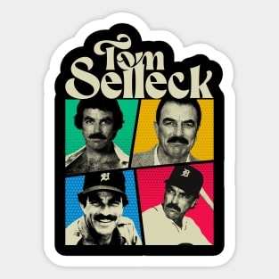 tom selleck Comic vintage white Sticker